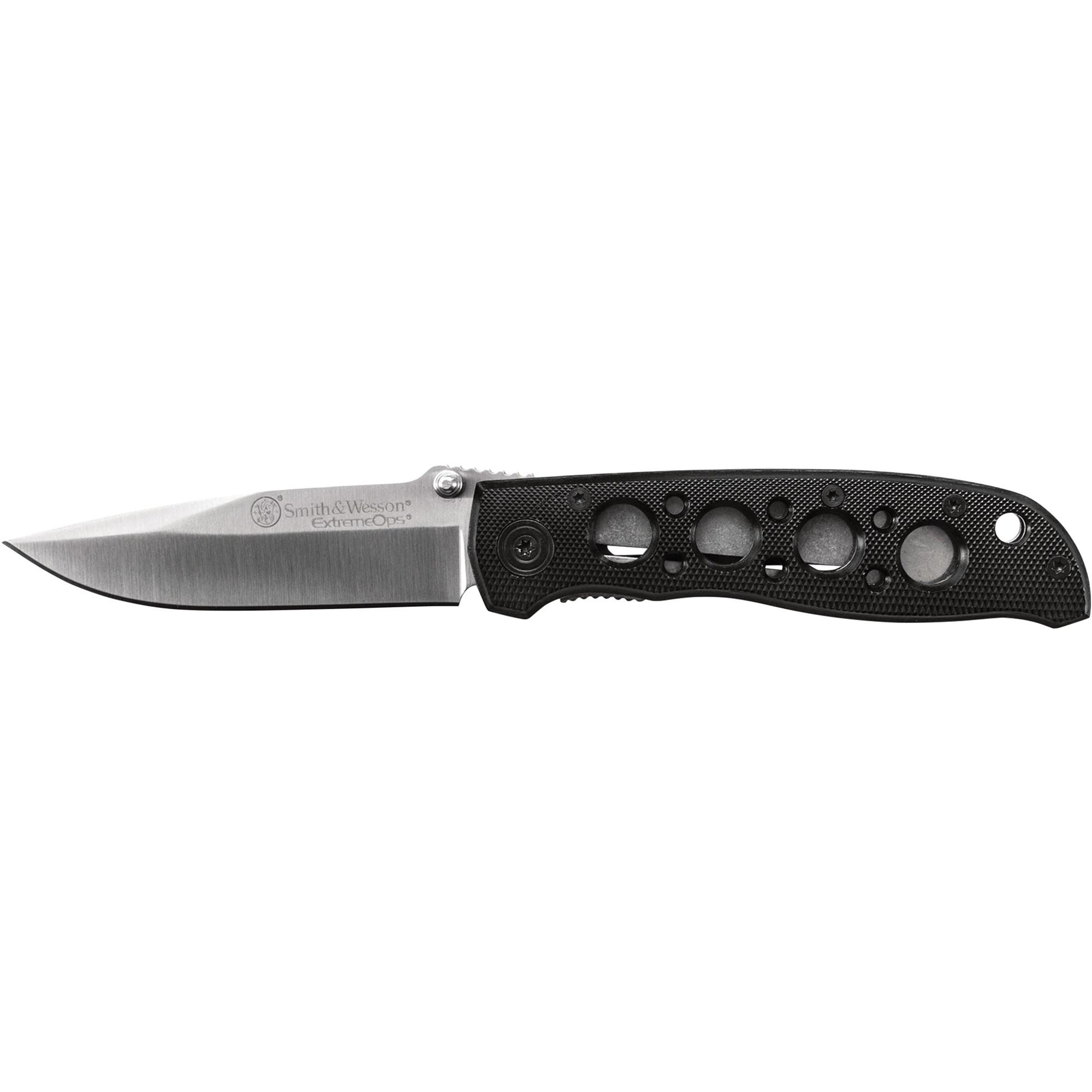 Extreme Ops Liner Lock Folding Knife Drop Point Blade Aluminum Handle