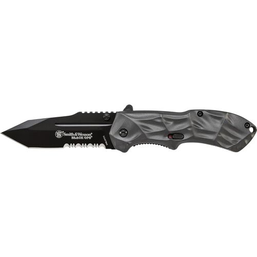 Smith & Wesson® Black Ops M.A.G.I.C.® Assisted Opening Liner Lock Folding Knife Tanto Blade Aluminum Handle