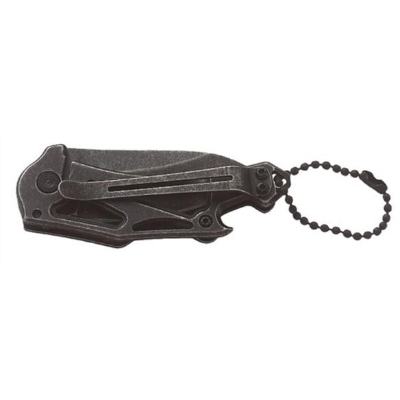 Smith & Wesson&reg; 1100064 Stonewash Drop Point Frame Lock Folding Knife Keychain