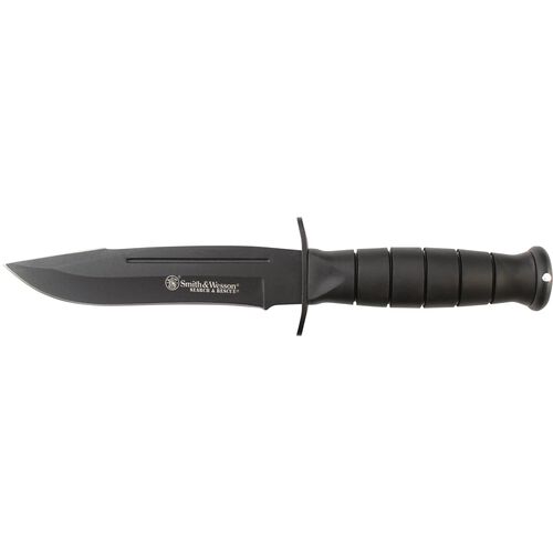 Search and Rescue Drop Point Fixed Blade Knife Rubberized Aluminum Handle