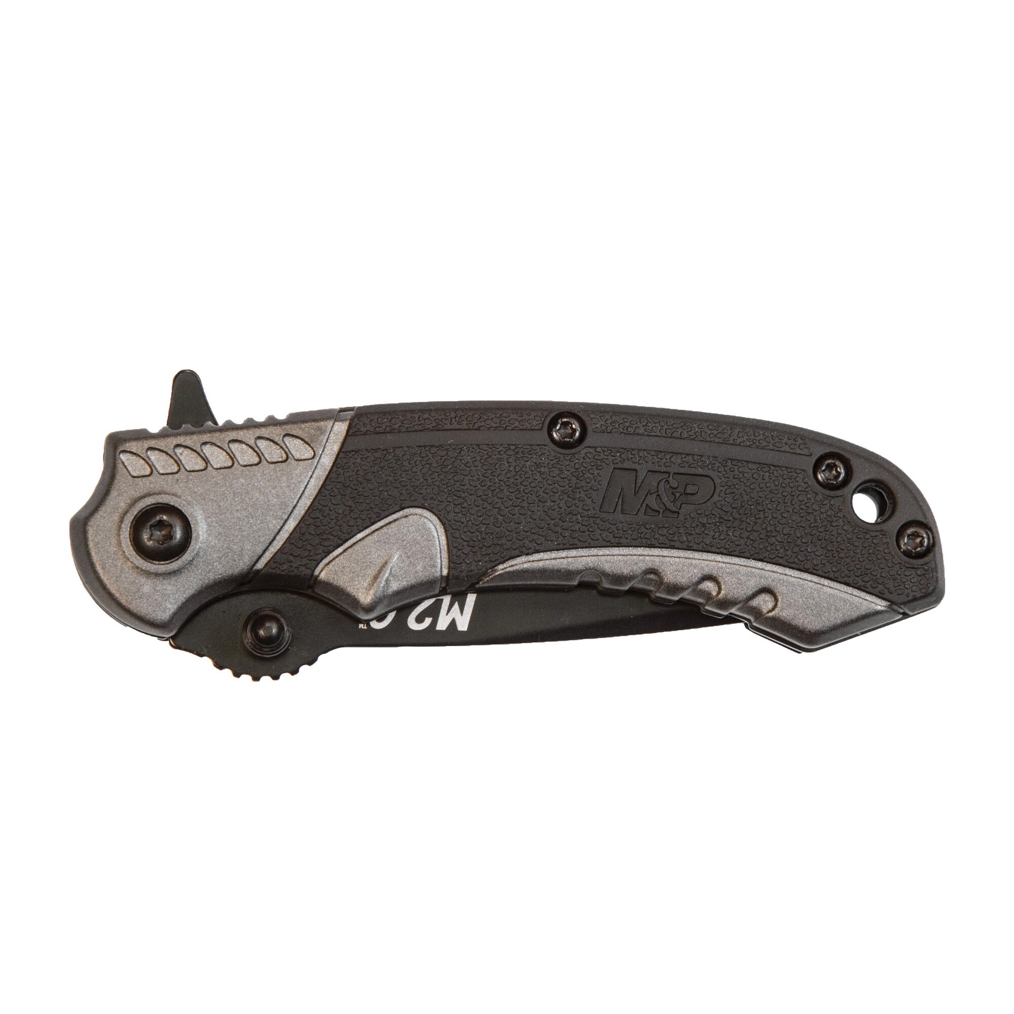 Drop Point Blade Black/Grey Handle CP Smith & Wesson