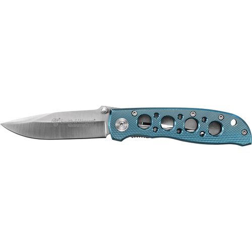 Extreme Ops Liner Lock Folding Knife Drop Point Blade Aluminum Handle