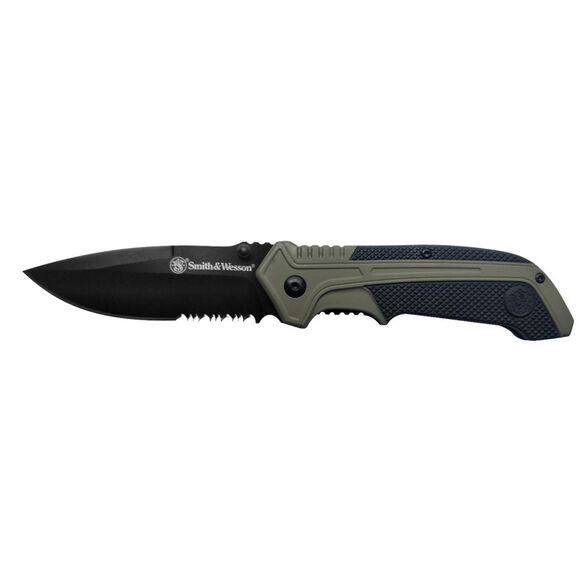 Smith & Wesson&reg; 1100036 S.A. OD Green Drop Point Folding Knife