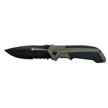 Smith   Wesson   1100036 S A  OD Green Drop Point Folding Knife
