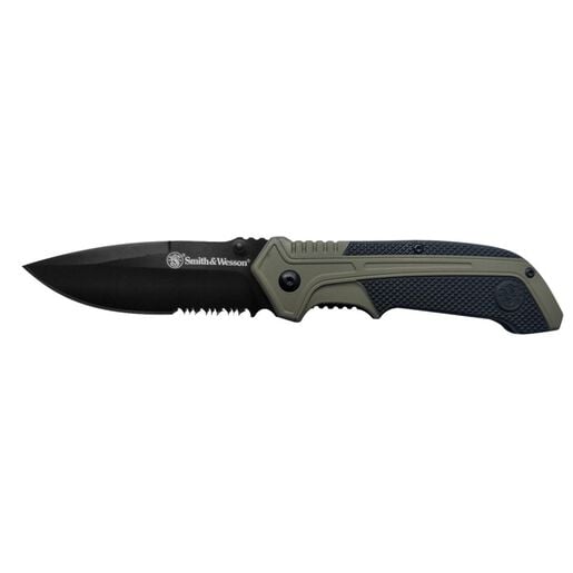 Smith & Wesson® 1100036 S.A. OD Green Drop Point Folding Knife