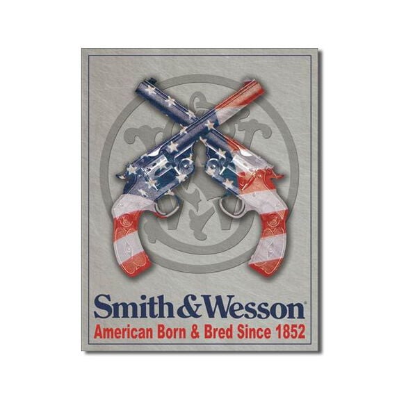 Smith & Wesson Tin Sign - Born and Bred Since 1852