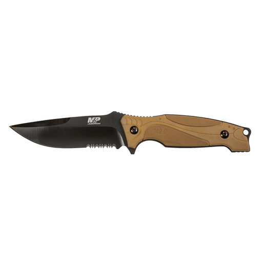 Smith & Wesson M&P Boot Fixed Knife 3 Stainless Steel Blade Tan Rubber  Handle