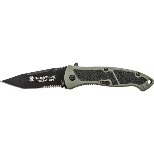 Special Ops® M.A.G.I.C.® Assisted Opening Liner Lock Folding Knife Partially Serrated Tanto Blade Aluminum Handle