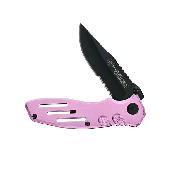 Smith & Wesson&reg; Extreme Ops&reg; Liner Lock Folding Knife- PINK