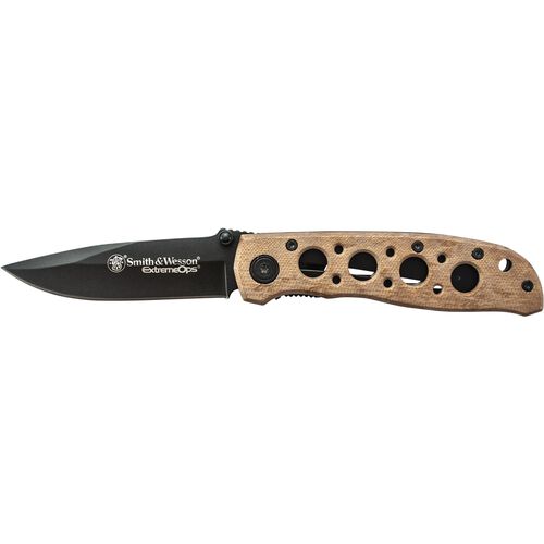Extreme Ops Liner Lock Folding Knife Drop Point Blade Aluminum Handle