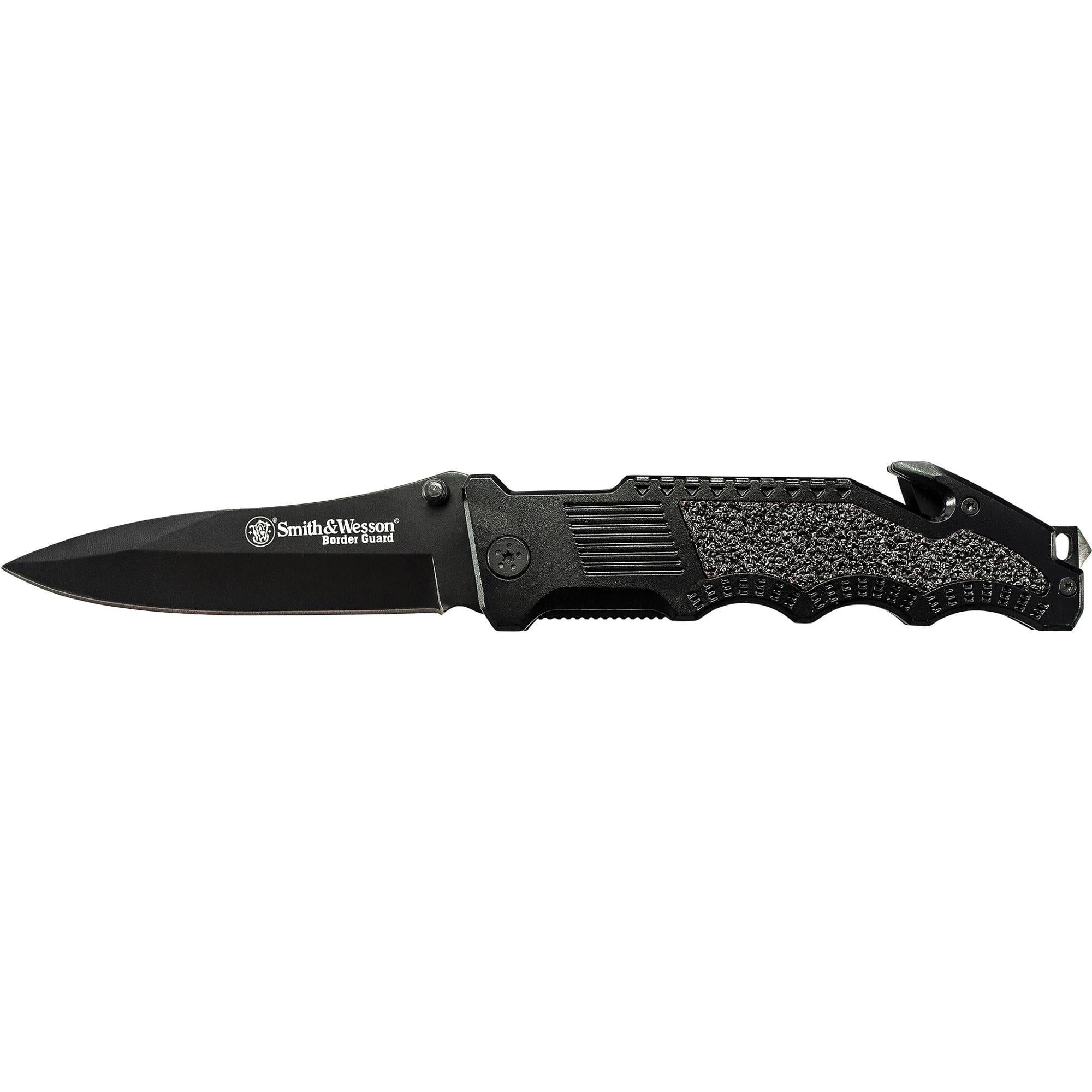 Smith & Wesson CKTACBSD Special Tactical, Black Drop Point Combo Blade Black Rubberized Metal Handle Cktacbsd 6403